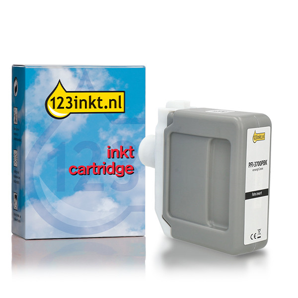 Canon PFI-3700PBK inktcartridge extra hoge capaciteit foto zwart (123inkt huismerk) 010581 - 1
