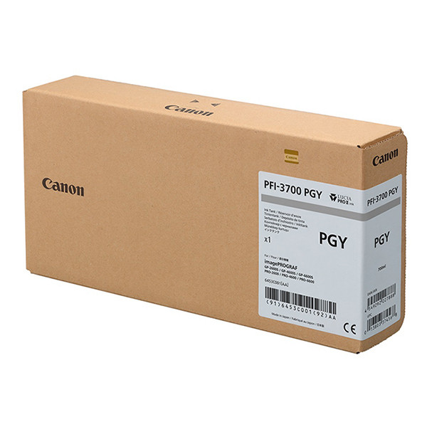 Canon PFI-3700PGY inktcartridge extra hoge capaciteit foto grijs (origineel) 6453C001 010598 - 1