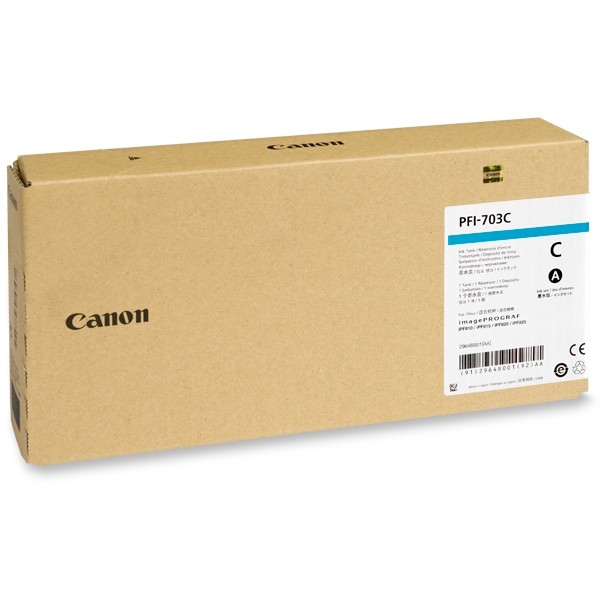 Canon PFI-703C inktcartridge cyaan hoge capaciteit (origineel) 2964B001 018386 - 1