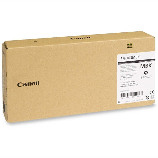 Canon PFI-703MBK inktcartridge mat zwart hoge capaciteit (origineel) 2962B001 018382 - 1