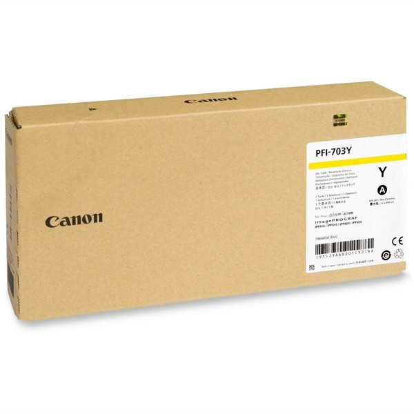 Canon PFI-703Y inktcartridge geel hoge capaciteit (origineel) 2966B001 018390 - 1