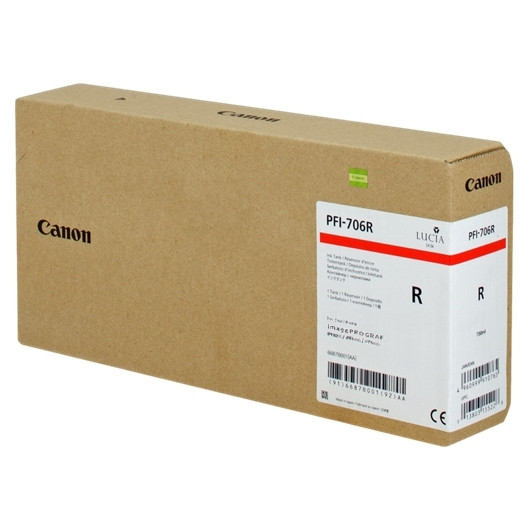 Canon PFI-706R inktcartridge rood hoge capaciteit (origineel) 6687B001 018892 - 1