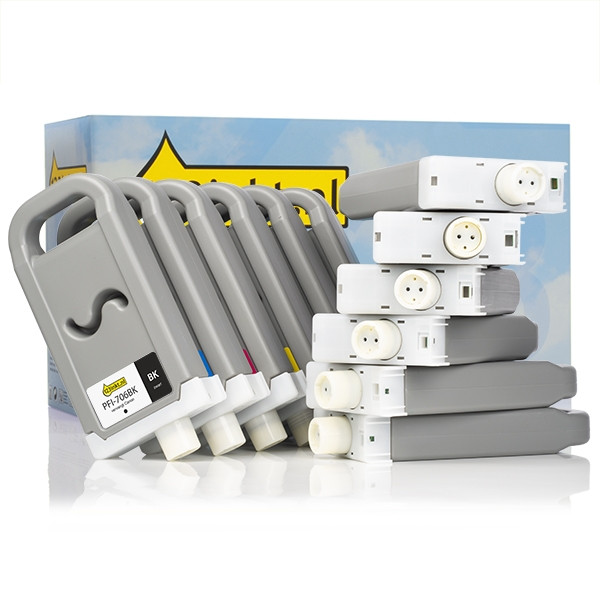 Canon PFI-706 multipack MBK/BK/C/M/Y/PC/PM/R/G/B/GY/PGY (123inkt huismerk)  132071 - 