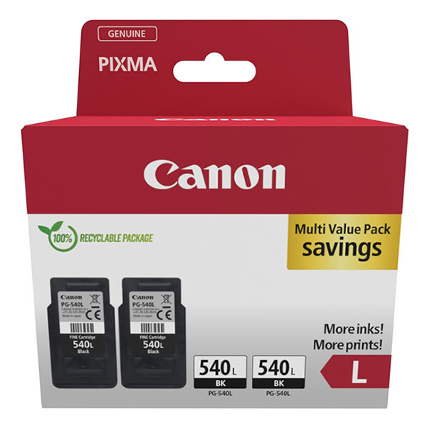 Canon PG-540L dubbelpak zwart (origineel) 132300 - 1