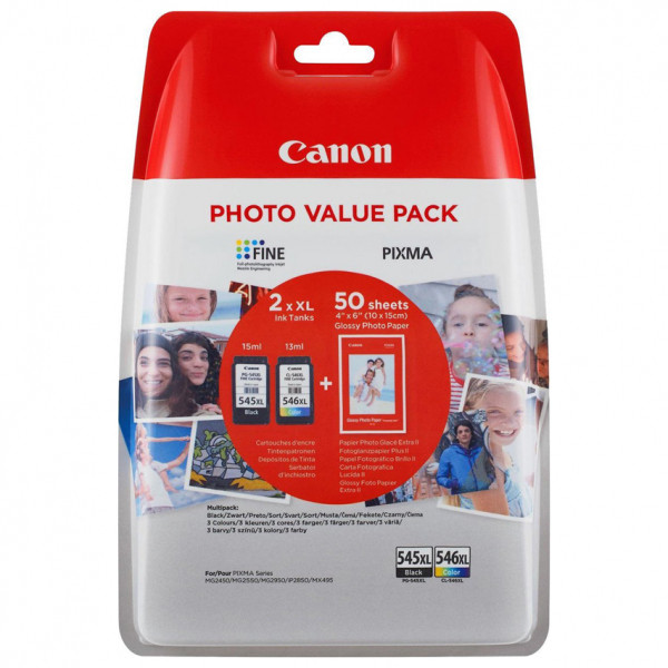Canon PG-545XL/CL-546XL photo value pack (origineel) 8286B006 8286B007 8286B011 8286B012 018580 - 1