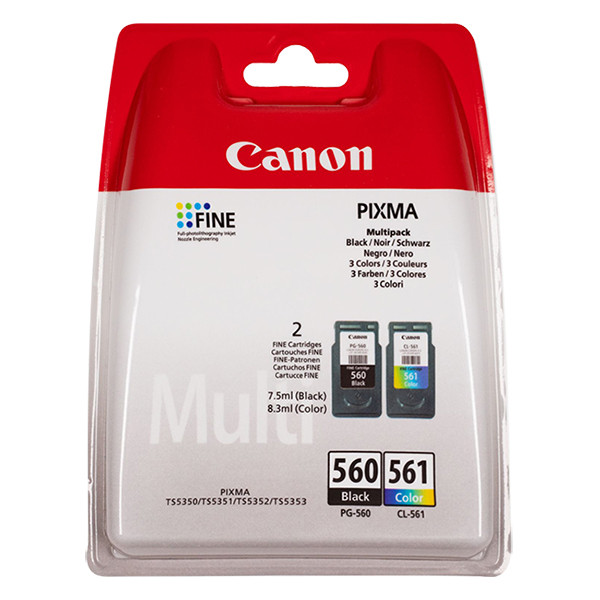 Canon PG-560 / CL-561 multipack zwart en kleur (origineel) 3713C005 3713C006 010196 - 1