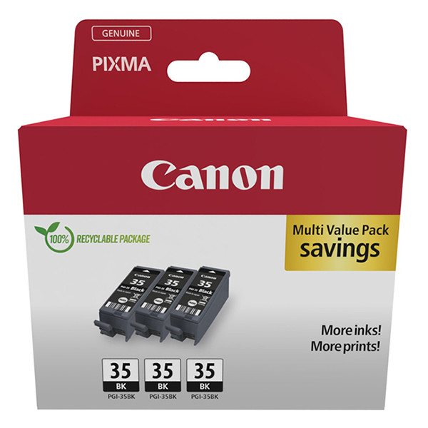 Canon PGI-35 triple pack cartridge zwart (origineel) 1509B028 132282 - 1