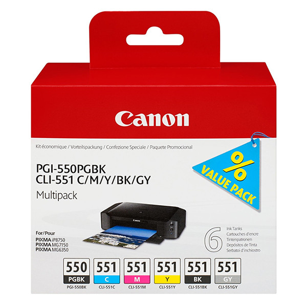 Canon PGI-550PGBK / CLI-551 multipack (origineel) 6496B005 017436 - 1