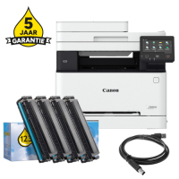 Printer bundel: Canon iSENSYS MF655Cdw + 067 huismerk toner multipack + USB-kabel 2m + 5 jaar garantie 819313