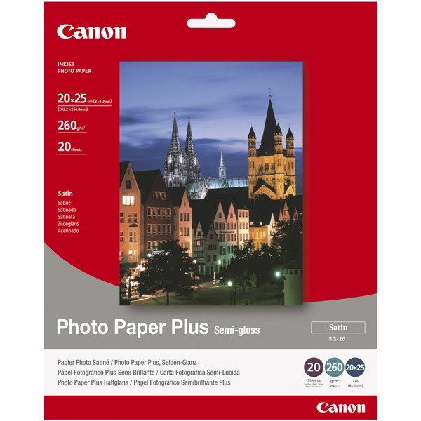 Canon SG-201 photo paper plus semi-gloss 260 grams 20 x 25 cm (20 vel) 1686B018 154008 - 1