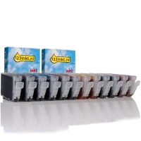 Canon aanbieding: 2 x CLI-8 serie zonder chip (zwart + 5 kleuren) (123inkt huismerk) 0620B001C 0621B001C 0622B001C 0623B001C 0624B001C 120820