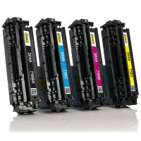 Canon aanbieding: 718BK, 718C, 718M, 718Y zwart + 3 kleuren (123inkt huismerk) 130086