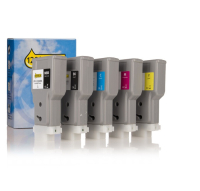 Canon aanbieding: PFI-320 / PFI-321 MBK, BK, C, M, Y 2 zwart + 3 kleuren (123inkt huismerk)  130757