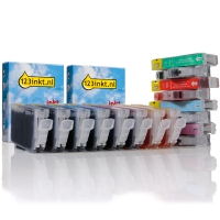 Canon aanbieding 2 x BCI-6 serie (zwart + 7 kleuren C/M/Y/PC/PM/R/G) (123inkt huismerk) 4705A002C 4706A002C 4707A002C 4708A002C 4709A002C 120600