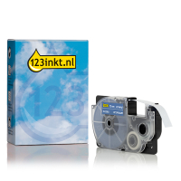 Casio XR-12ABU tape wit op blauw 12 mm (123inkt huismerk)  056358