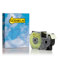 Casio XR-18FYW tape zwart op fluorescerend geel 18 mm (123inkt huismerk) 056403