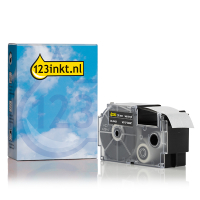 Casio XR-24ABK tape wit op zwart 24 mm (123inkt huismerk) 056394
