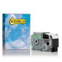 Casio XR-24AGN tape wit op groen 24 mm (123inkt huismerk) 056391