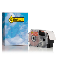 Casio XR-24XRD tape wit op rood 24 mm (123inkt huismerk) 056392