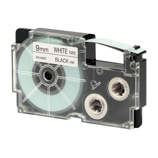 Casio XR-9WE1 tape zwart op wit 9 mm (origineel) XR9WE1 056180 - 1