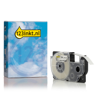 Casio XR-9X tape zwart op transparant 9 mm (123inkt huismerk) XR-9X1C 056322