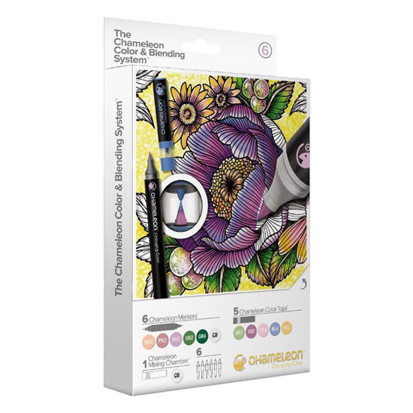 Chameleon Color & Blending System verfstiften set nr. 6 (6 stiften en 5 color tops) 793077 CS6606 400904 - 1