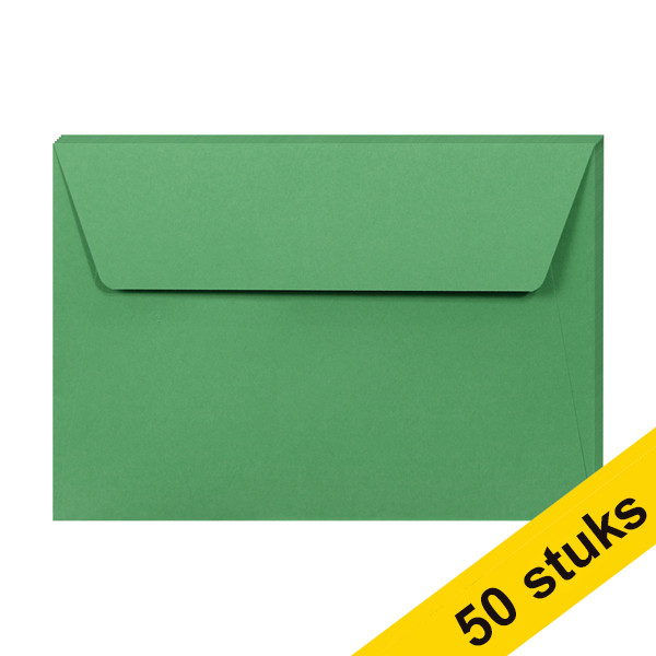 Aanbieding: 10x Clairefontaine gekleurde enveloppen bosgroen C6 120 grams (5 stuks) 424775 - 1