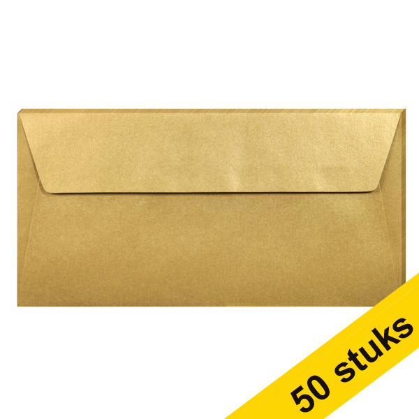 Aanbieding: 10x Clairefontaine gekleurde enveloppen goud EA5/6 120 grams (5 stuks) 424795 - 1
