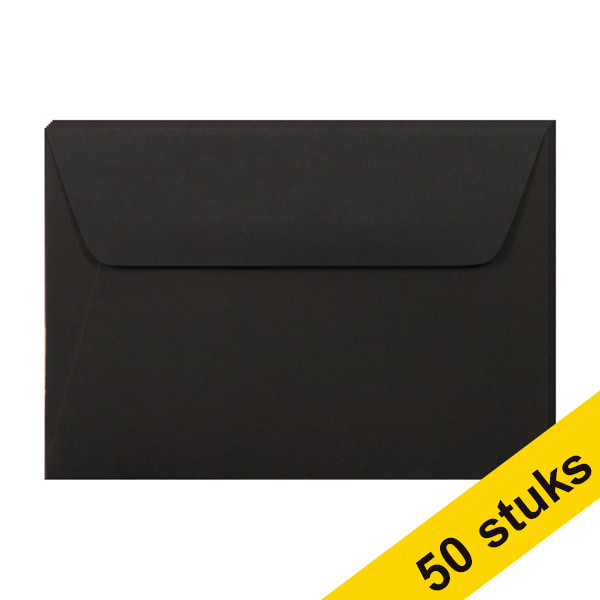 Aanbieding: 10x Clairefontaine gekleurde enveloppen zwart C6 120 grams (5 stuks) 424781 - 1