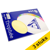 Aanbieding: 3x Clairefontaine gekleurd papier geel 80 grams A4 (100 vel) 340038