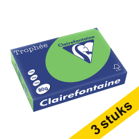 Aanbieding: 3x Clairefontaine gekleurd papier grasgroen 80 grams A4 (500 vel)