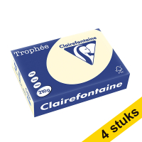 Aanbieding: 4x Clairefontaine gekleurd papier ivoor 210 grams A4 (250 vel)