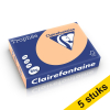 Aanbieding: 5x Clairefontaine gekleurd papier abrikoos 80 grams A4 (500 vel) 250474 - 1