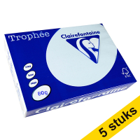 Aanbieding: 5x Clairefontaine gekleurd papier azuurblauw 80 grams A4 (500 vel)