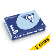 Aanbieding: 5x Clairefontaine gekleurd papier blauw 80 grams A4 (500 vel)