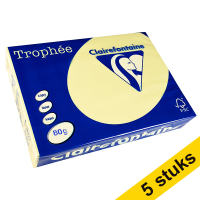 Aanbieding: 5x Clairefontaine gekleurd papier geel 80 grams A4 (500 vel)