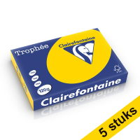 Aanbieding: 5x Clairefontaine gekleurd papier goudgeel 120 grams A4 (250 vel)