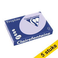 Aanbieding: 5x Clairefontaine gekleurd papier lila 120 grams A4 (250 vel)
