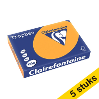 Aanbieding: 5x Clairefontaine gekleurd papier oranje 120 grams A4 (250 vel)