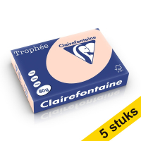 Aanbieding: 5x Clairefontaine gekleurd papier zalm 80 grams A4 (500 vel)