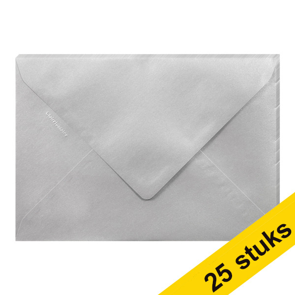 Aanbieding: 5x Clairefontaine gekleurde enveloppen zilver C5 120 grams (5 stuks) 424770 - 1