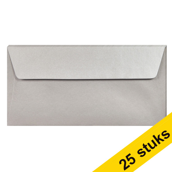 Aanbieding: 5x Clairefontaine gekleurde enveloppen zilver EA5/6 120 grams (5 stuks) 424794 - 1