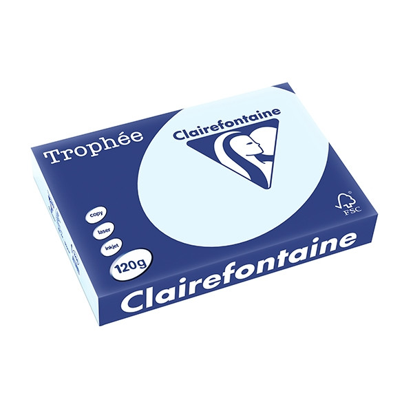 Clairefontaine gekleurd papier azuurblauw 120 grams A4 (250 vel) 1214C 250077 - 1