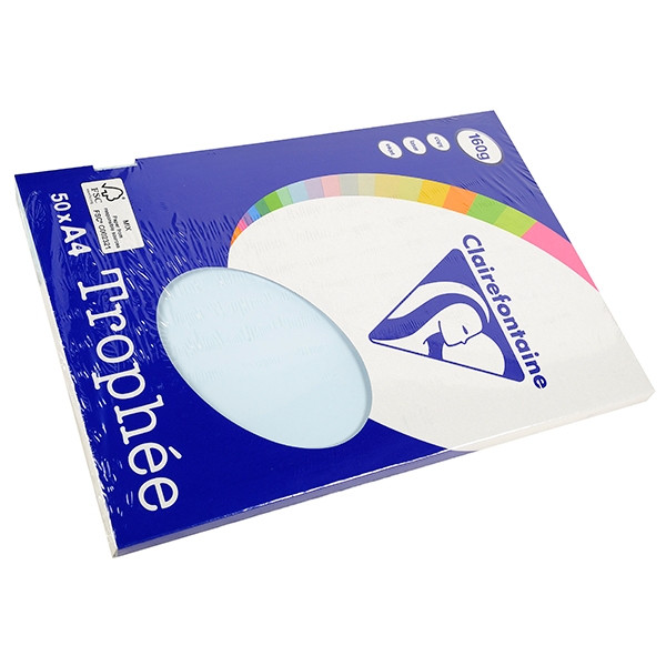Clairefontaine gekleurd papier azuurblauw 160 grams A4 (50 vel) 4151C 250018 - 1