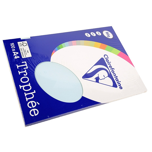 Clairefontaine gekleurd papier azuurblauw 80 grams A4 (100 vel) 4101C 250000 - 1