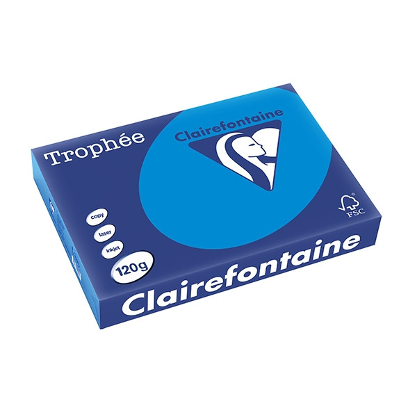 Clairefontaine gekleurd papier caribbean blauw 120 grams A4 (250 vel) 1291C 250083 - 1