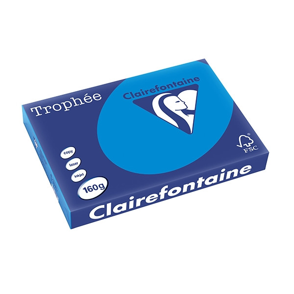 Clairefontaine gekleurd papier caribbean blauw 160 grams A3 (250 vel) 1015C 250157 - 1