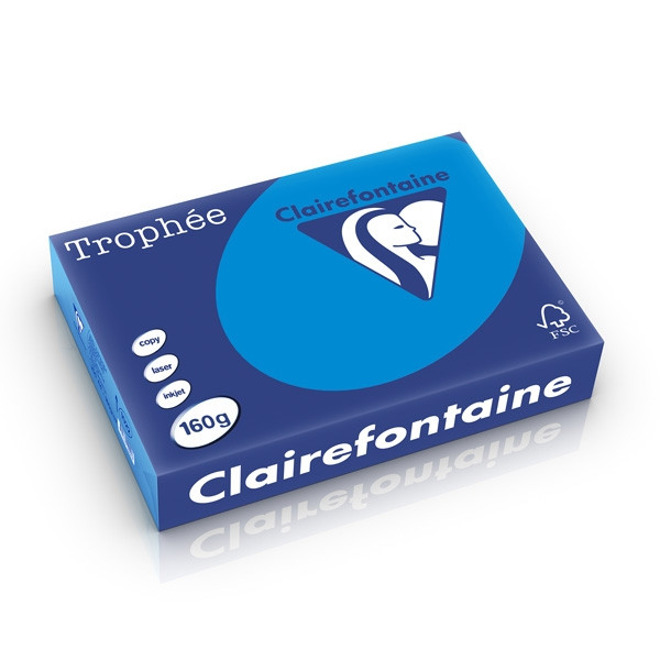Clairefontaine gekleurd papier caribbean blauw 160 grams A4 (250 vel) 1022C 250261 - 1