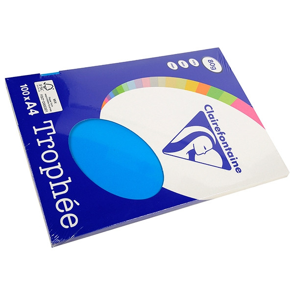 Clairefontaine gekleurd papier caribbean blauw 80 grams A4 (100 vel) 4111 250009 - 1