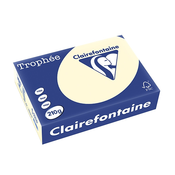 Vel Monopoly Speciaal Clairefontaine gekleurd papier crème 210 grams A4 (250 vel) Clairefontaine  123inkt.nl